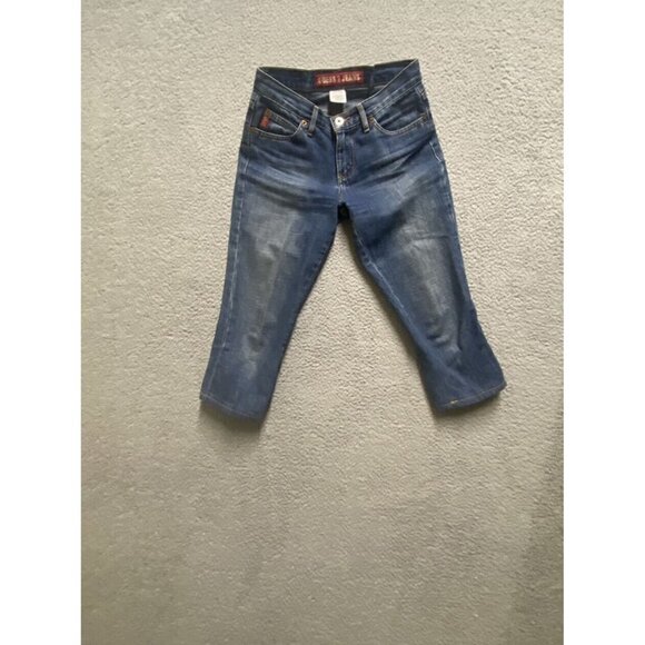 Guess Jeans Womens Medium Wash Blue Denim Cropped Capris Size 24 - Picture 6 of 8